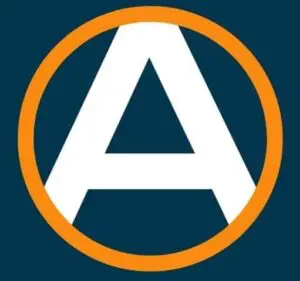 White 'a' in orange circle