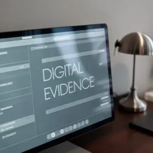 Cyclist riding with fitness tracker displayed.