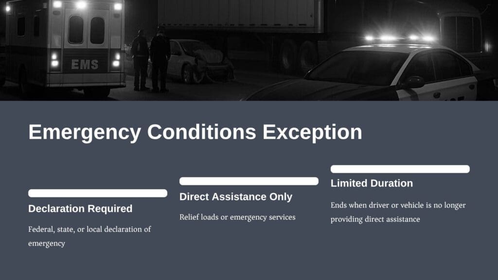 a police car and emergency conditions