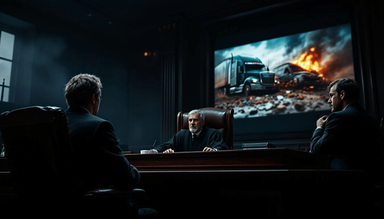 A symbolic image representing the importance of choosing the right truck accident attorney.