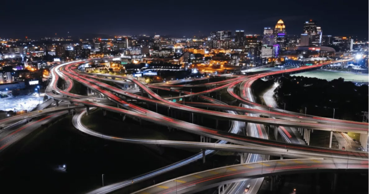 Louisville kentucky car accident scene with emergency response