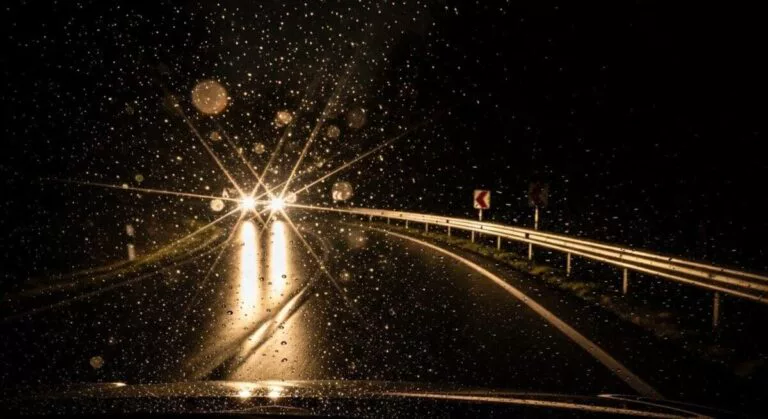 Semi-truck on a kentucky highway in poor weather conditions