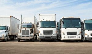 March 25, 2026 | Commercial Truck Accident Cases: What Sets Them Apart Row of parked commercial trucks.