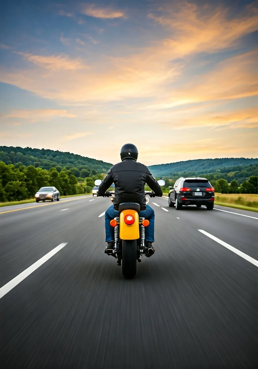 Motorcycle accident in bad weather conditions on kentucky roads
