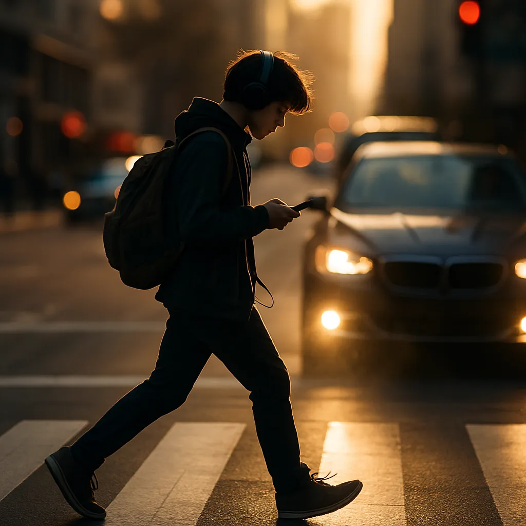 Pedestrian crossing at a kentucky intersection
