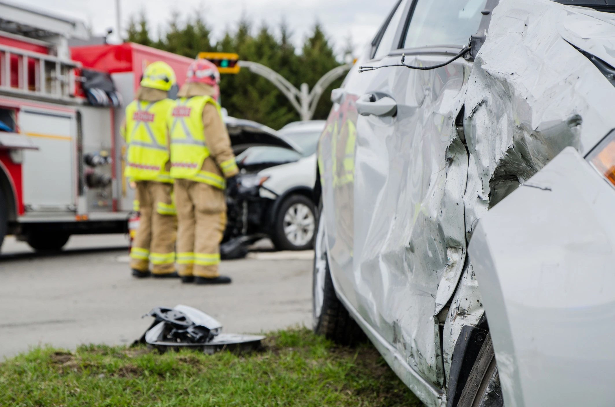 Car accident scene in bullitt county, kentucky