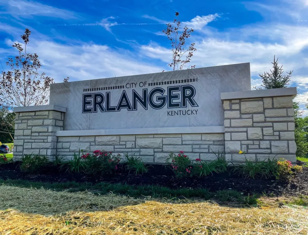 Welcome to Erlanger Kentucky entrance sign