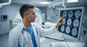 March 28, 2026 | Truck Accident Injuries: Medical & Legal Guide Doctor analyzing brain scan images.