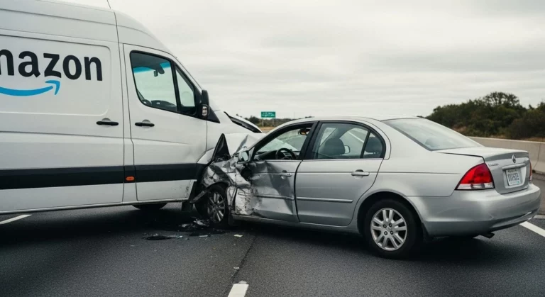 Rear-end collision accident scene
