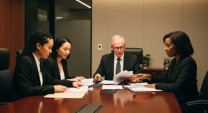 March 28, 2026 | Your Guide to Kentucky Personal Injury Claims, Part 1 Lawyers discussing case documents in meeting.