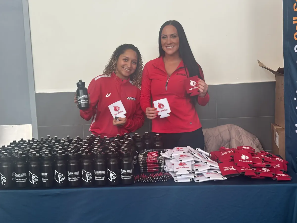 Sam cares mens basketball giveaway booth in kentucky