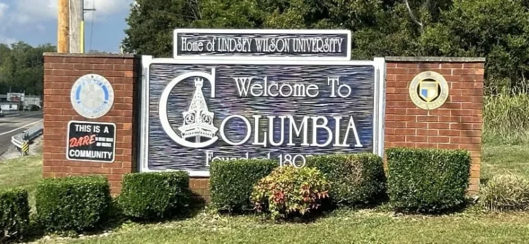 Welcome to columbia kentucky city sign