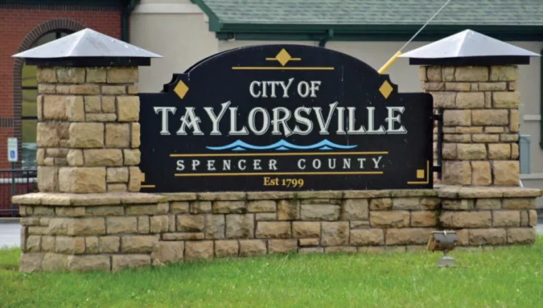 Welcome to taylorsville kentucky city sign