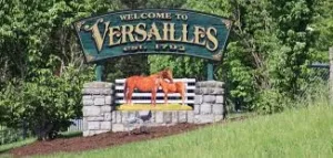 Welcome to versailles kentucky city sign
