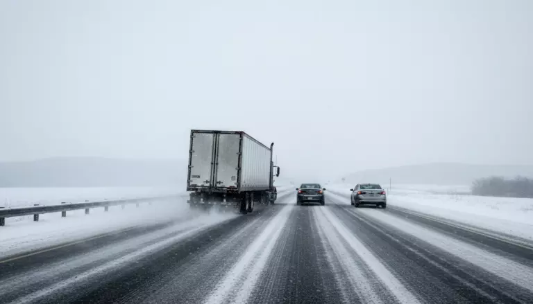 Kentucky interstate in winter weather conditions that increase motorcycle accident risk