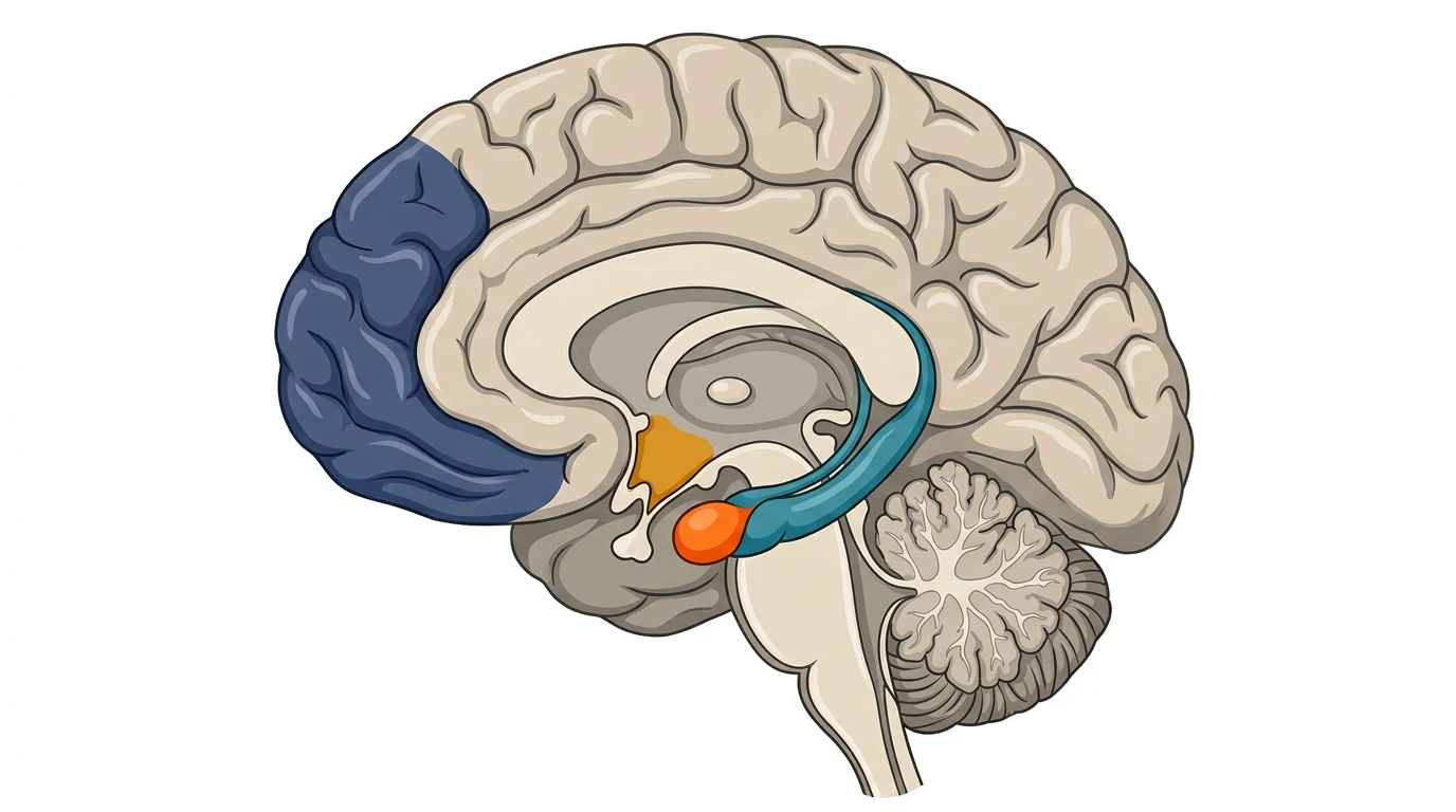 Brain diagram showing amygdala, hippocampus, and prefrontal cortex regions affected in ptsd