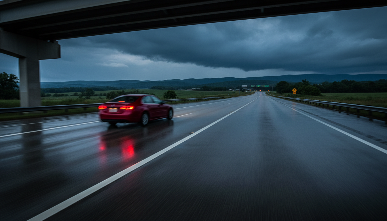 Kentucky interstate speeding car accident at dusk
