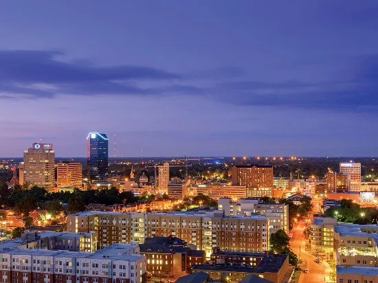 Lexington skyline at blue hour above downtown