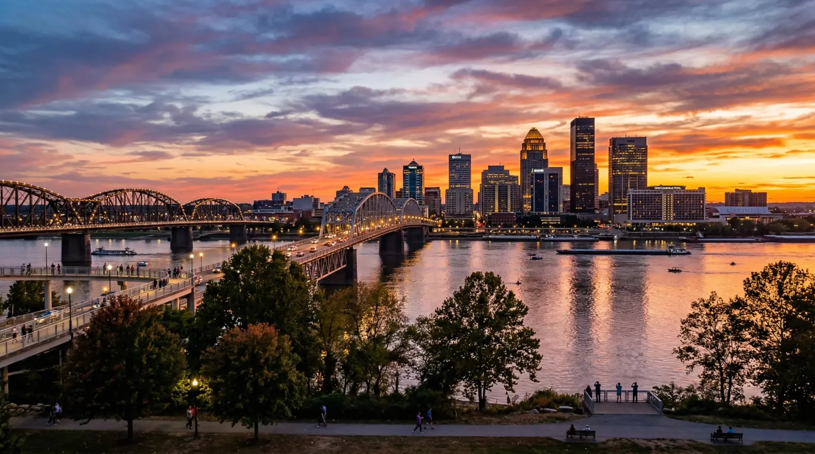 Ohio River view from Jeffersonville, Indiana