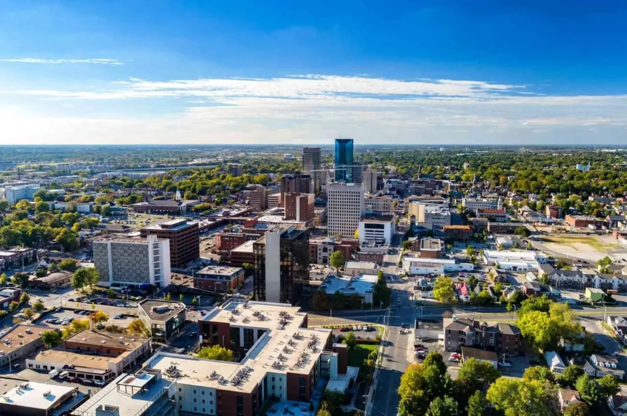 Aerial view of downtown Lexington, Kentucky