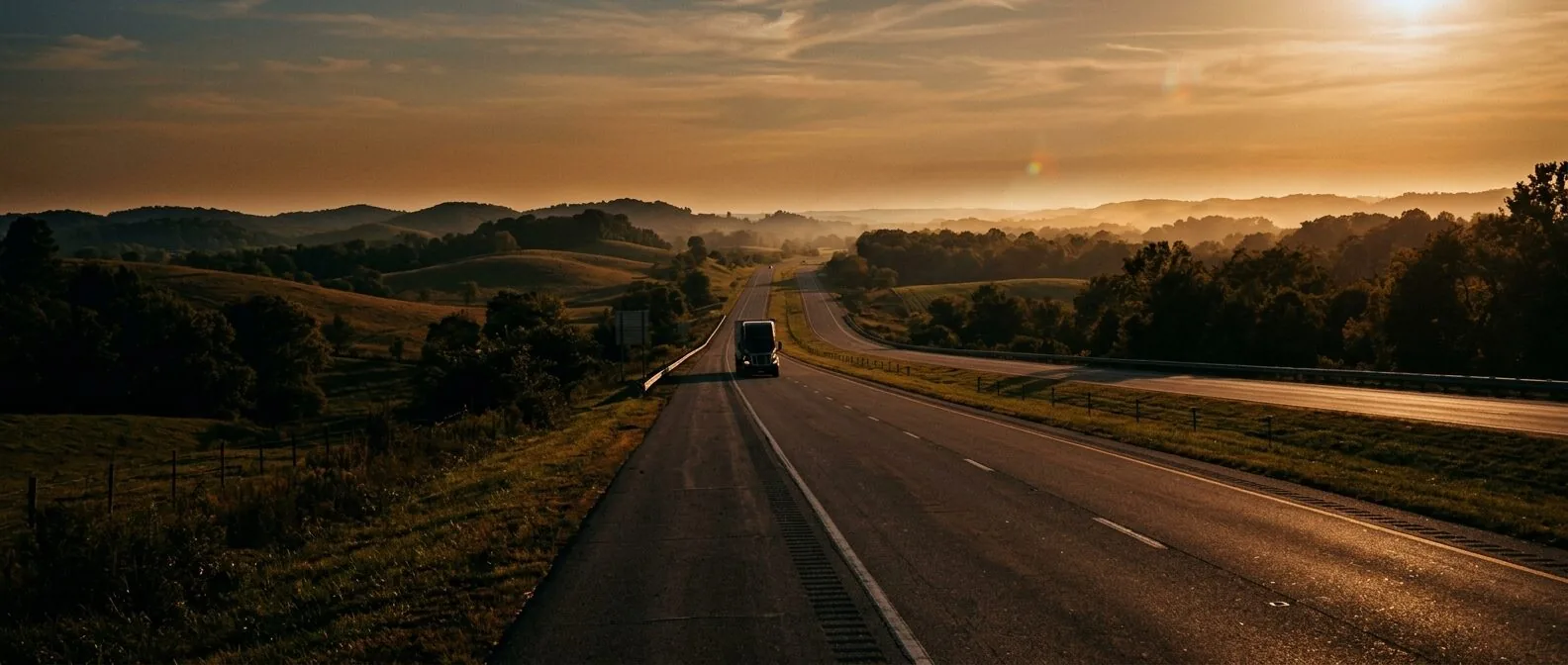 Kentucky highway at dusk
