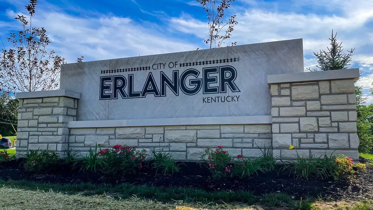 Welcome to Erlanger Kentucky entrance sign