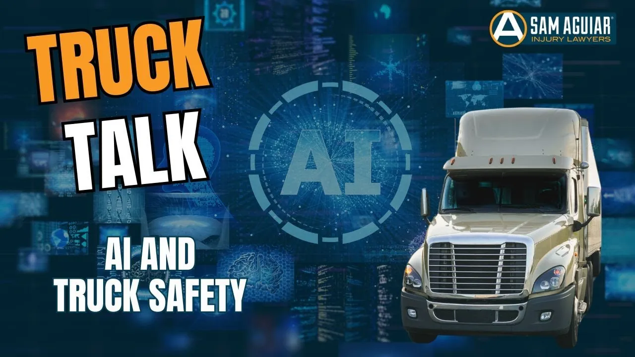 Truck Talk title card reading AI and Truck Safety over a digital backdrop with a semi-truck